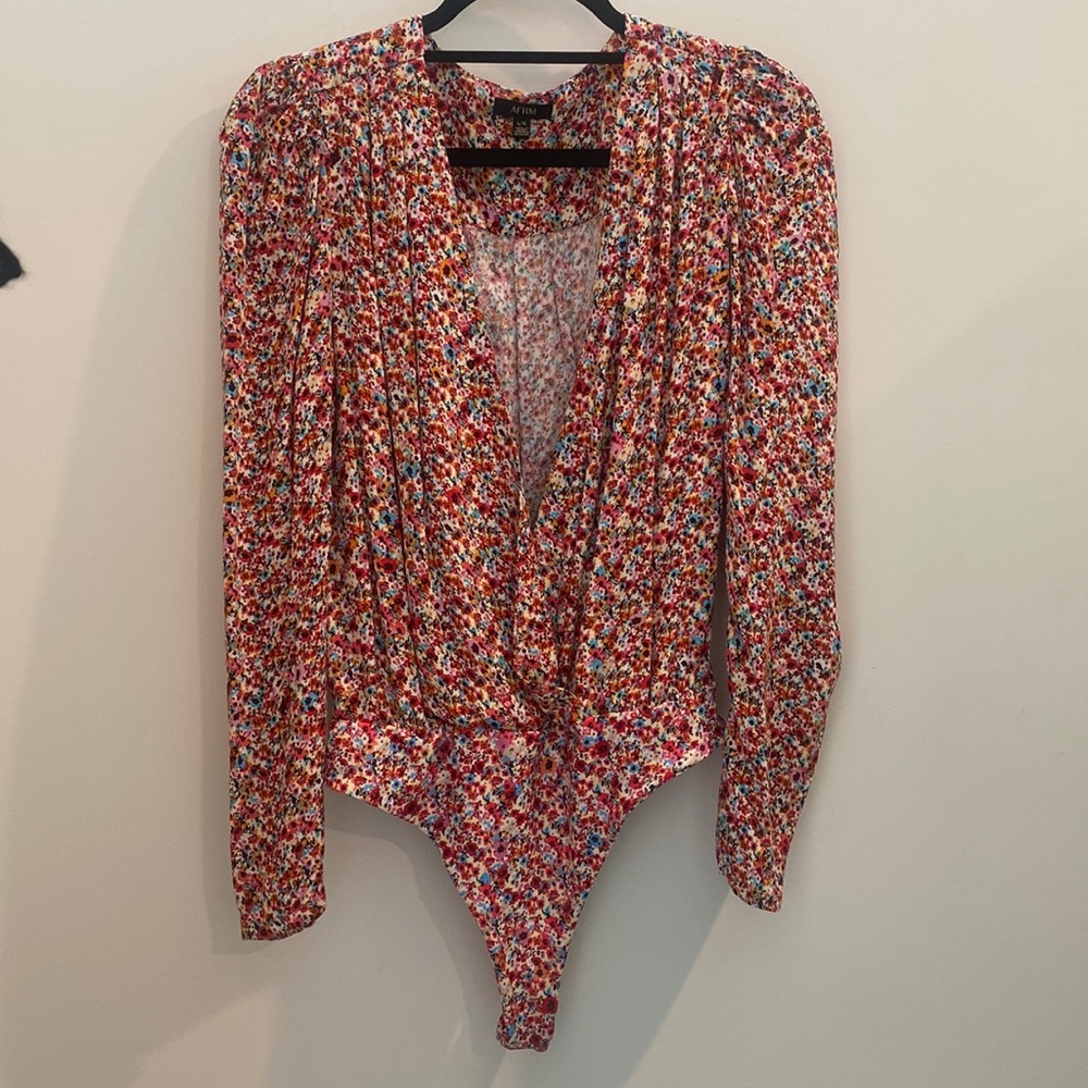 AFRM Floral Bodysuit size Large